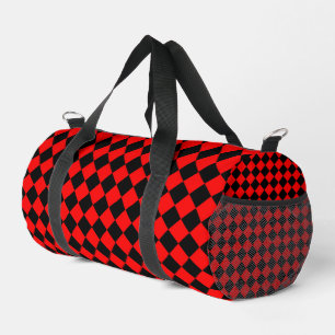 Bolso De Deporte Pequeño Patrón de diamante de cuadros rojos y negros peque