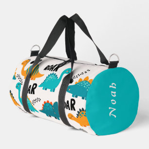 Bolso De Deporte Pequeño Patrón de dinosaurio lindo con nombre personalizad