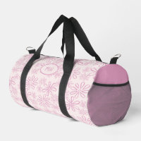 Patrón De Doodle Rosa Femenino Monogramado En Rubo