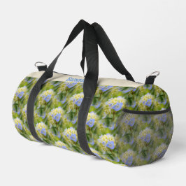 Bolso De Deporte Pequeño Patrón de flor de hidrangea azul personalizado