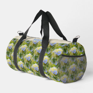 Bolso De Deporte Pequeño Patrón de flor de hidrangea azul personalizado