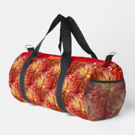 Bolso De Deporte Pequeño Patrón de flores de Dahlia roja personalizado