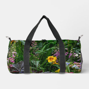 Bolso De Deporte Pequeño Patrón de flores de jardín de verano vibrante de f