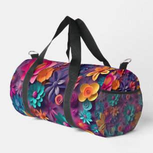Bolso De Deporte Pequeño Patrón de flores de primavera coloridas
