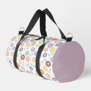 Bolso De Deporte Pequeño Patrón de flores difusas en pasteles sobre blanco