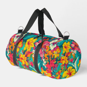 Bolso De Deporte Pequeño Patrón de flores tropicales coloridas