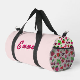 Bolso De Deporte Pequeño Patrón de Fruta de Fresa Adorable con Nombre Perso