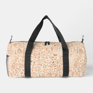 Bolso De Deporte Pequeño Patrón de garabato de melocotón caprichoso Estétic