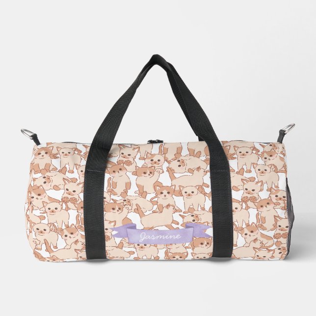 Bolso De Deporte Pequeño Patrón de gatito de gato (Anverso)
