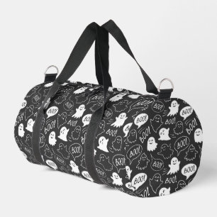 Bolso De Deporte Pequeño Patrón de Halloween de Doodle Cute de B&W