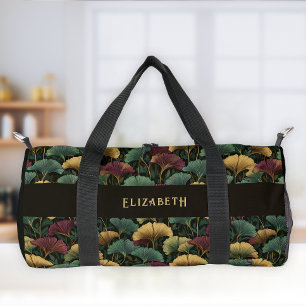 Bolso De Deporte Pequeño Patrón de Hoja de Ginkgo Verde Azul Burgundy