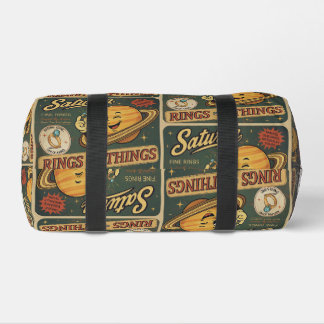 Bolso De Deporte Pequeño Patrón de humor espacial vintage de anillos finos