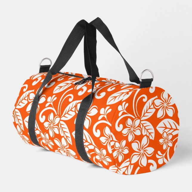 BOLSO DE DEPORTE PEQUEÑO PATRÓN DE LA ISLA PLUMERIA EN MUY NARANJA (Esquina izquierda)