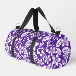 BOLSO DE DEPORTE PEQUEÑO PATRÓN DE LA ISLA PLUMERIA EN PURPLE
