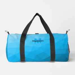 Bolso De Deporte Pequeño Patrón de malla geométrica de gradiente cian azul 