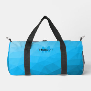 Bolso De Deporte Pequeño Patrón de malla geométrica de gradiente cian azul