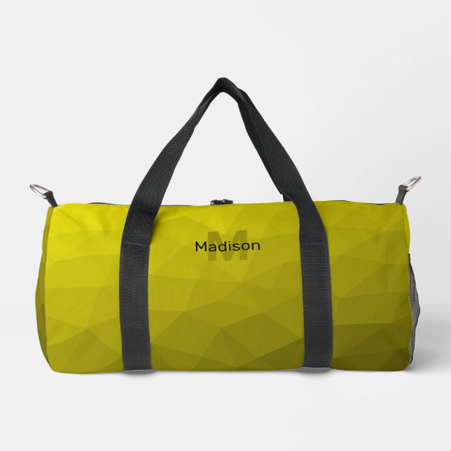 Bolso De Deporte Pequeño Patrón de malla geométrica gradiente amarillo Mono (Anverso)