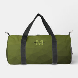 Bolso De Deporte Pequeño Patrón de malla geométrica verde oliva Monograma