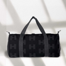Bolso De Deporte Pequeño Patrón de monograma negro, Duffel monogramado mode