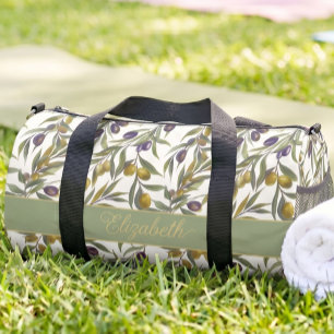Bolso De Deporte Pequeño Patrón de olivo en verde salvia estilo francés acu