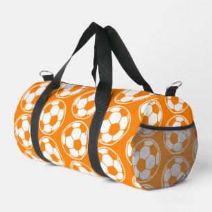Bolso De Deporte Pequeño Patrón de pelota de fútbol naranja Gráficos Screwb
