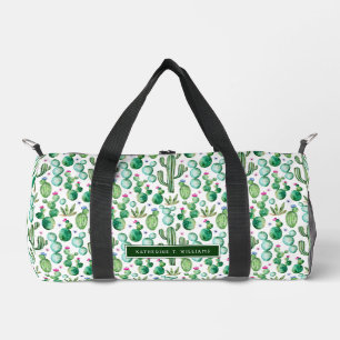 Bolso De Deporte Pequeño Patrón de plantas de cactus de color de agua