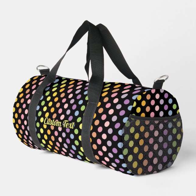 Bolso De Deporte Pequeño Patrón de puntos de polka arco iris (Esquina derecha)