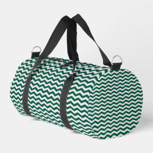Bolso De Deporte Pequeño Patrón de raya zig zag Chevron Verde Turquesa
