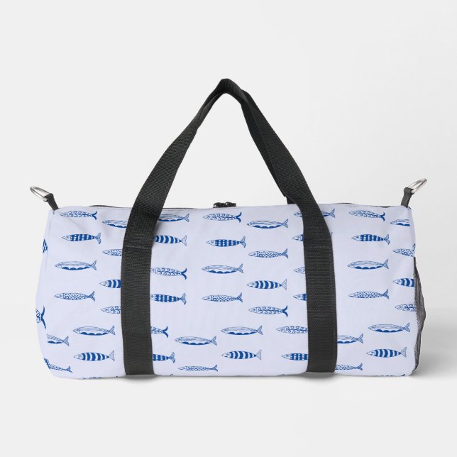 Bolso De Deporte Pequeño Patrón de Sardinas (Anverso)
