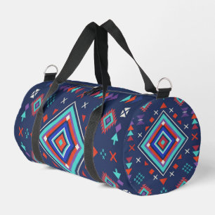 Bolso De Deporte Pequeño Patrón de Superficie Geométrico Boho Turquesa Mari