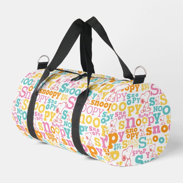 Bolso De Deporte Pequeño Patrón de texto Snoopy Pastel (Esquina izquierda)