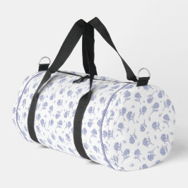 Bolso De Deporte Pequeño Patrón de toile botánico de hortensia azul y blanc