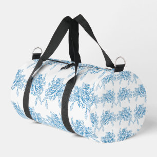 Bolso De Deporte Pequeño Patrón de Toile Francés Azul