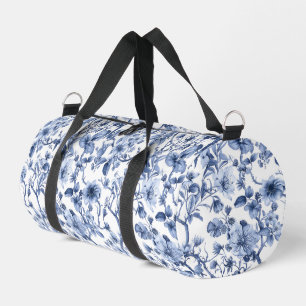 Bolso De Deporte Pequeño Patrón de toile vintage floral azul
