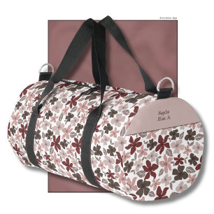 Bolso De Deporte Pequeño Patrón Floral Colores de Otoño Texto y Nombre