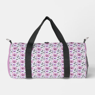 Bolso De Deporte Pequeño Patrón floral de mariposa morada Cottagecore lindo