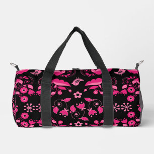 Bolso De Deporte Pequeño Patrón floral escandinavo rosa moderno