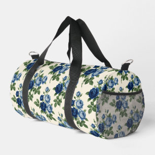 Bolso De Deporte Pequeño Patrón Floral Rosa Azul