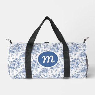 Bolso De Deporte Pequeño Patrón floral Rosa azul vintage