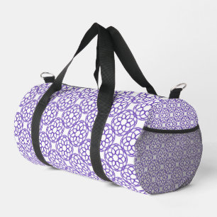 Bolso De Deporte Pequeño Patrón geométrico blanco y morado sin costuras