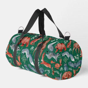 Bolso De Deporte Pequeño Patrón intrincado de animales del bosque