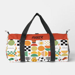 Bolso De Deporte Pequeño Patrón moderno de fútbol personalizado con nombre