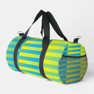Bolso De Deporte Pequeño Patrón rayado verde amarillo azul