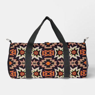 Bolso De Deporte Pequeño Patrón tribal del suroeste de color negro y naranj