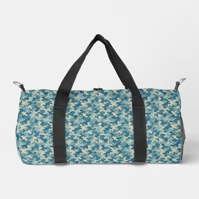 Bolso De Deporte Pequeño Pattern Blue Camouflage (Anverso)