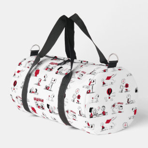 Bolso De Deporte Pequeño PEANUTS Patrón rojo y negro