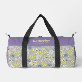 Bolso De Deporte Pequeño Pequeñas flores de Bouquet lavanda gris