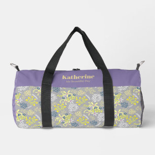 Bolso De Deporte Pequeño Pequeñas flores de Bouquet lavanda gris