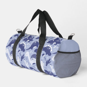 Bolso De Deporte Pequeño Pequeños dinosaurios azules