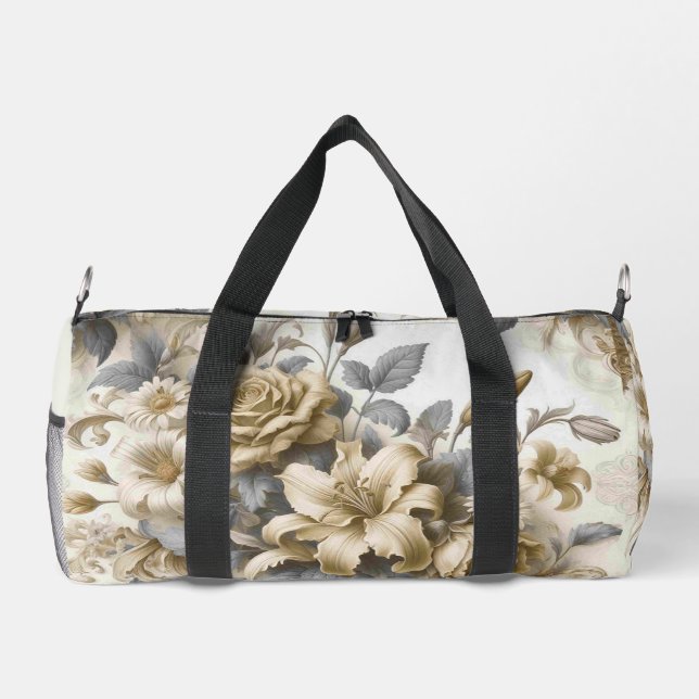 Bolso De Deporte Pequeño Perfección floral amarilla antigüa (Reverso)